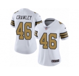Women's Nike New Orleans Saints #46 Ken Crawley Limited White Rush NFL Jersey