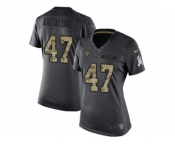 Women's Nike New Orleans Saints #47 Alex Anzalone Limited Black 2016 Salute to Service NFL Jersey