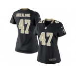 Women's Nike New Orleans Saints #47 Alex Anzalone Limited Black Team Color NFL Jersey