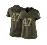 Women's Nike New Orleans Saints #47 Alex Anzalone Limited Green Salute to Service NFL Jersey