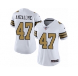 Women's Nike New Orleans Saints #47 Alex Anzalone Limited White Rush NFL Jersey