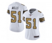 Women's Nike New Orleans Saints #51 Sam Mills Limited White Rush NFL Jersey
