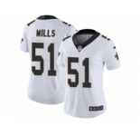 Women's Nike New Orleans Saints #51 Sam Mills Vapor Untouchable Limited White NFL Jersey