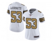 Women's Nike New Orleans Saints #53 James Laurinaitis Limited White Rush NFL Jersey