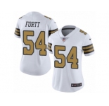 Women's Nike New Orleans Saints #54 Khairi Fortt Limited White Rush NFL Jersey