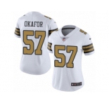 Women's Nike New Orleans Saints #57 Alex Okafor Limited White Rush NFL Jersey
