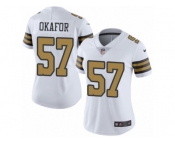 Women's Nike New Orleans Saints #57 Alex Okafor Limited White Rush NFL Jersey