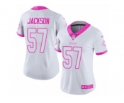 Women's Nike New Orleans Saints #57 Rickey Jackson Limited White-Pink Rush Fashion NFL Jersey