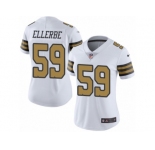 Women's Nike New Orleans Saints #59 Dannell Ellerbe Limited White Rush NFL Jersey