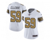 Women's Nike New Orleans Saints #59 Dannell Ellerbe Limited White Rush NFL Jersey