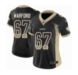 Women's Nike New Orleans Saints #67 Larry Warford Limited Black Rush Drift Fashion NFL Jersey