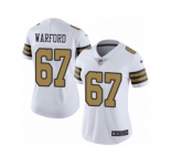 Women's Nike New Orleans Saints #67 Larry Warford Limited White Rush NFL Jersey