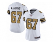 Women's Nike New Orleans Saints #67 Larry Warford Limited White Rush NFL Jersey