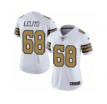 Women's Nike New Orleans Saints #68 Tim Lelito Limited White Rush NFL Jersey