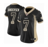 Women's Nike New Orleans Saints #7 Morten Andersen Limited Black Rush Drift Fashion NFL Jersey