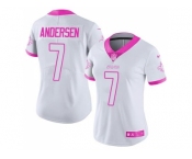 Women's Nike New Orleans Saints #7 Morten Andersen White Pink Stitched NFL Limited Rush Fashion Jersey