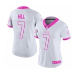Women's Nike New Orleans Saints #7 Taysom Hill Limited White Pink Rush Fashion NFL Jersey
