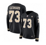 Women's Nike New Orleans Saints #73 Rick Leonard Limited Black Therma Long Sleeve NFL Jersey