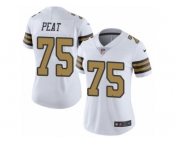 Women's Nike New Orleans Saints #75 Andrus Peat Limited White Rush NFL Jersey