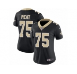 Women's Nike New Orleans Saints #75 Andrus Peat Vapor Untouchable Limited Black Team Color NFL Jersey