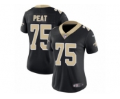 Women's Nike New Orleans Saints #75 Andrus Peat Vapor Untouchable Limited Black Team Color NFL Jersey