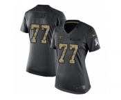 Women's Nike New Orleans Saints #77 Willie Roaf Limited Black 2016 Salute to Service NFL Jersey