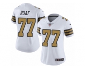 Women's Nike New Orleans Saints #77 Willie Roaf Limited White Rush NFL Jersey