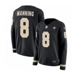 Women's Nike New Orleans Saints #8 Archie Manning Limited Black Therma Long Sleeve NFL Jersey