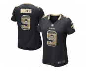 Women's Nike New Orleans Saints #9 Drew Brees Limited Black Strobe NFL Jersey