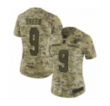 Women's Nike New Orleans Saints #9 Drew Brees Limited Camo 2018 Salute to Service NFL Jersey