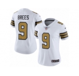 Women's Nike New Orleans Saints #9 Drew Brees Limited White Rush NFL Jersey