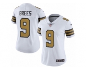 Women's Nike New Orleans Saints #9 Drew Brees Limited White Rush NFL Jersey