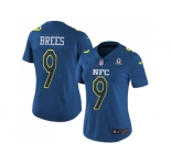 Women's Nike New Orleans Saints #9 Drew Brees Navy Stitched NFL Limited NFC 2017 Pro Bowl Jersey