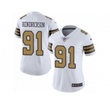 Women's Nike New Orleans Saints #91 Trey Hendrickson Limited White Rush NFL Jersey