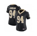 Women's Nike New Orleans Saints #94 Cameron Jordan Vapor Untouchable Limited Black Team Color NFL Jersey
