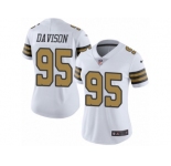 Women's Nike New Orleans Saints #95 Tyeler Davison Limited White Rush NFL Jersey
