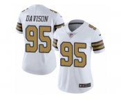 Women's Nike New Orleans Saints #95 Tyeler Davison Limited White Rush NFL Jersey