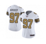 Women's Nike New Orleans Saints #97 Paul Kruger Limited White Rush NFL Jersey