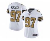 Women's Nike New Orleans Saints #97 Paul Kruger Limited White Rush NFL Jersey
