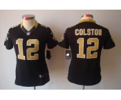 nike women nfl jerseys new orleans saints #12 colston black[nike limited]