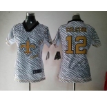 nike women nfl jerseys new orleans saints #12 colston [fem fan zebra]