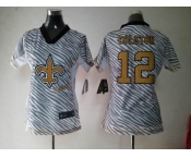 nike women nfl jerseys new orleans saints #12 colston [fem fan zebra]