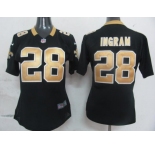 nike women nfl jerseys new orleans saints #28 ingram black[nike]