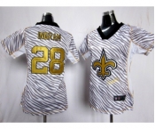 nike women nfl jerseys new orleans saints #28 ingram [fem fan zebra]