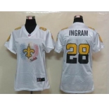 nike women nfl jerseys new orleans saints #28 ingram white[2012 fem fan]