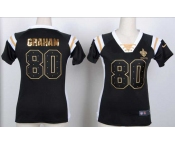 nike women nfl jerseys new orleans saints #80 graham black[fashion Rhinestone sequins]