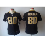 nike women nfl jerseys new orleans saints #80 graham black[nike limited]