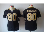nike women nfl jerseys new orleans saints #80 graham black[nike limited]