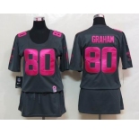nike women nfl jerseys new orleans saints #80 graham dk.grey[breast cancer awareness]
