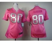 nike women nfl jerseys new orleans saints #80 graham pink[nike love's]